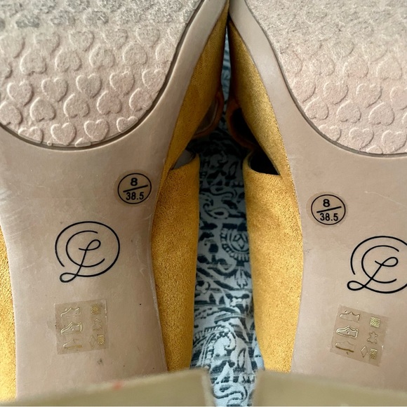 Chinese Laundry Teagan Yellow Suede Platform Mules - Picture 16 of 16